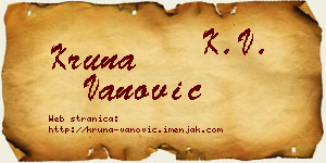 Kruna Vanović vizit kartica